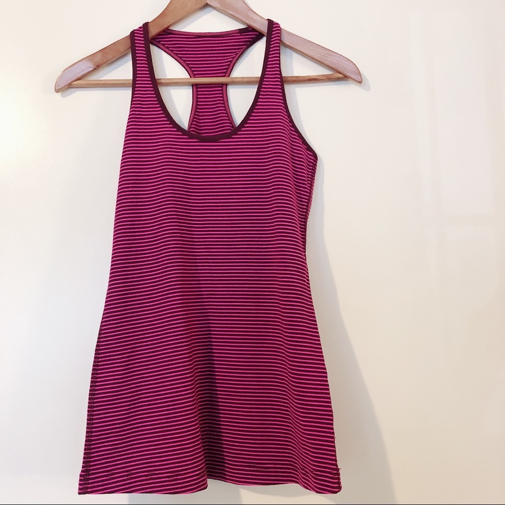 Lululemon Cool Racerback Stripe Raspberry Plum